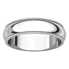 Platinum 5mm Milgrain Band, Size 10