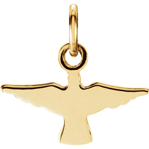 14k Yellow Gold 12x18mm Dove Pendant