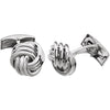 14K White Gold Knot Cuff Links