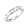 1/2 CTTW Baguette Diamond Anniversary Band in 14k White Gold (Size 7 )