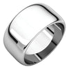 10.00 mm Half Round Wedding Band Ring in 14k White Gold (Size 10.5 )