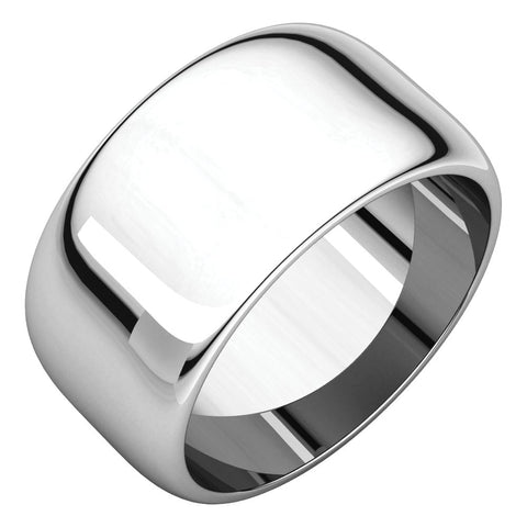 Sterling Silver 10mm Half Round Band, Size 6