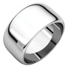 10.00 mm Half Round Band in 14K White Gold ( Size 10 )