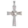 Sterling Silver Pink Tourmaline & Swiss Blue Topaz Cross Pendant