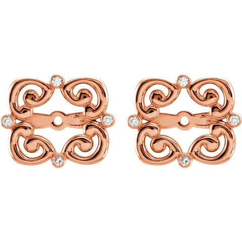 14k Rose Gold .08 CTW Diamond Earring Jackets