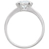 14k White Gold Created White Sapphire & .05 CTW Diamond Ring, Size 7