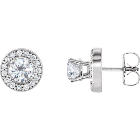 14k White Gold 5.9mm ID 1/10 CTW Diamond Earring Jackets