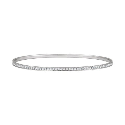 14k White Gold 1 1/2 CTW Diamond Bangle Bracelet