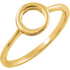 14k Yellow Gold Circle Ring, Size 7