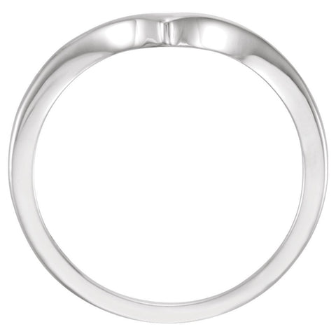 14k White Gold "V" Ring, Size 7