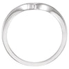 14k White Gold "V" Ring, Size 7