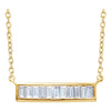 14k Yellow Gold 1/4 ctw. Diamond Baguette Horizontal Bar 16-18-inch Necklace