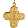 30.00x29.00 mm 4-Way Cross Medal in 14K Yellow Gold