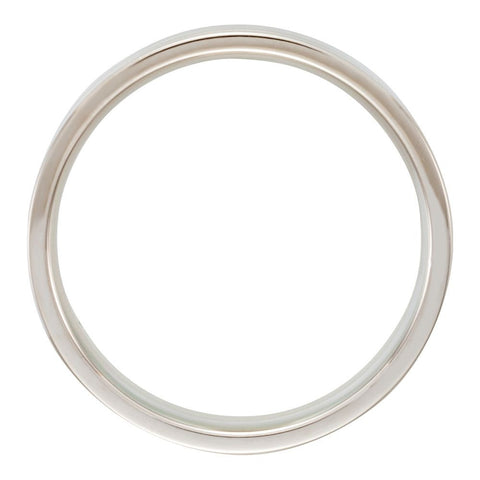 14k White Gold 6mm Grooved Band Size 9