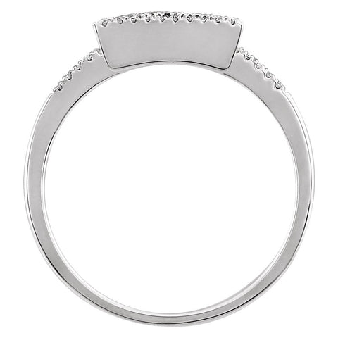 14k White Gold 1/10 CTW Diamond Geometric Ring, Size 7