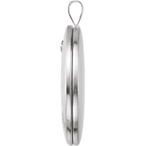Sterling Silver Oval Cross Locket