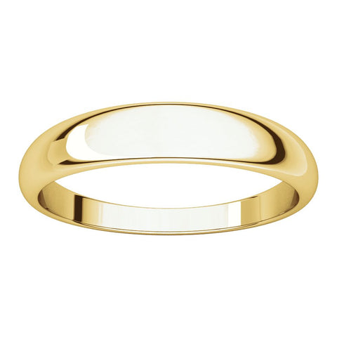 14k Yellow Gold 4mm Half Round Tapered Band, Size 9