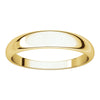 14k Yellow Gold 4mm Half Round Tapered Band, Size 10