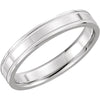 14k White Gold 4mm Flat Comfort-Fit Milgrain Band, Size 6