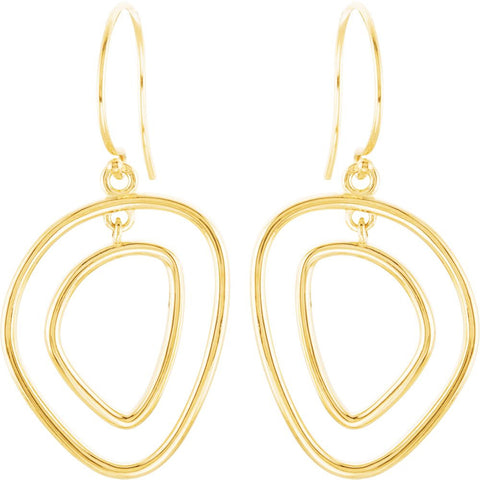 14k Yellow Gold Open Silhouette Earrings