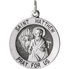 18.00 mm St. Matthew Medal with 18 inch Chain in Sterling Silver