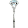 14k White Gold 1/5 CTW Diamond & Sky Blue Topaz Ring, Size 7