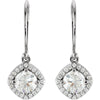 14k White Gold 1 3/4 CTW Diamond Earrings