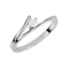 Split Shank Style Cubic Zirconia Ring in Sterling Silver ( Size 7 )