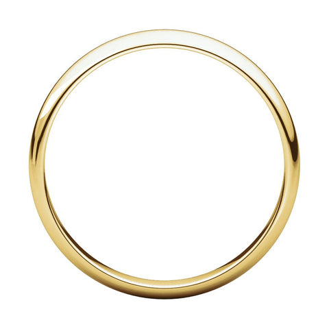 14k Yellow Gold 3mm Half Round Light Band, Size 4