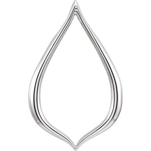 14k White Gold Freeform Pendant