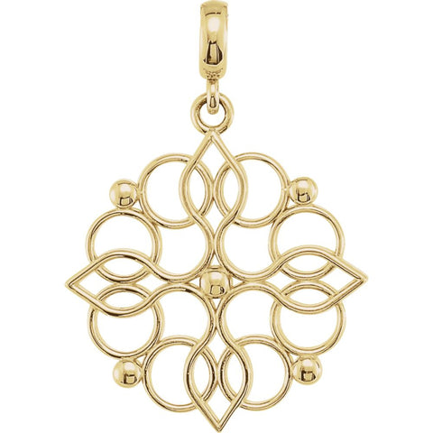 14k Yellow Gold Decorative Pendant