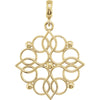 14K Yellow Gold Decorative Dangle Pendant