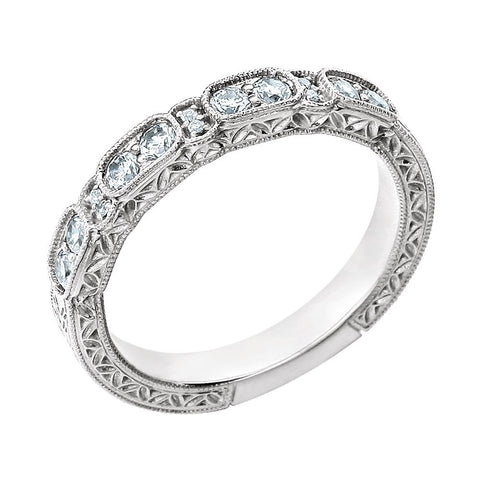 14k White Gold 3/8 CTW Diamond Band, Size 7