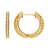 14k Yellow Gold 1/5 ctw. Diamond Milgrain Hoop Earrings