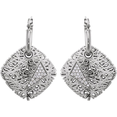 14k White Gold 1/6 CTW Diamond Earrings