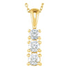 14K Yellow Gold 1/2 CTW Diamond 3-Stone 18-Inch Necklace
