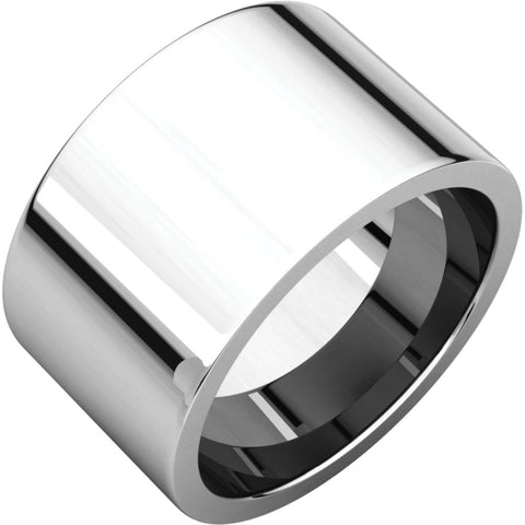 Sterling Silver 12mm Flat Comfort Fit Band, Size 11