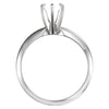 14k White Gold 5.4-5.7mm Round Pre-Notched 6-Prong Solitaire Ring Mounting, Size 6