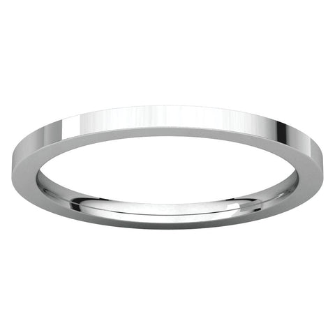 14k White Gold 1.5mm Flat Comfort Fit Band, Size 6
