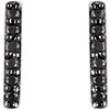 14k White Gold 1/10 CTW Black Diamond Vertical Bar Earrings