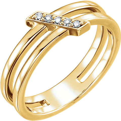 14k Yellow Gold .05 CTW Diamond Ring, Size 7