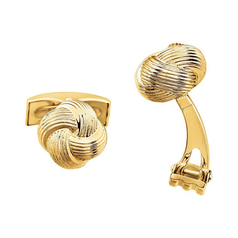 14k Yellow Gold Knot Cuff Links