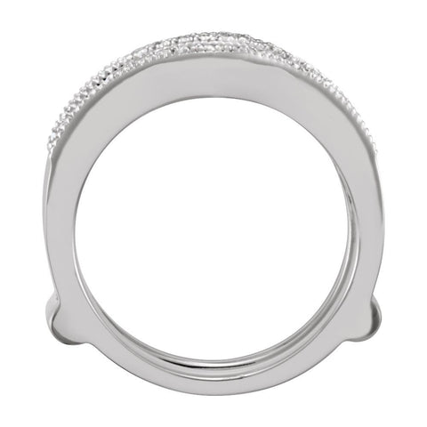 14k White Gold 1/3 CTW Diamond Ring Guard, Size 7