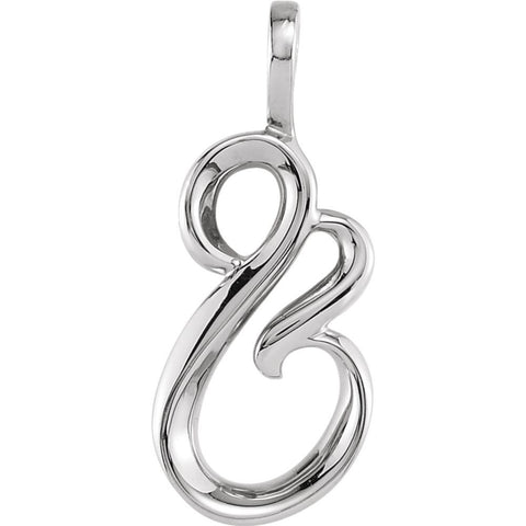 14k White Gold Freeform Pendant