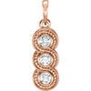 14K White Gold 1/3 CTW Diamond 3-Stone Pendant