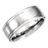 Platinum 8mm Fancy Carved Band With Satin Finish Size 10.00