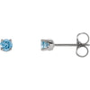14K White Gold Swiss Blue Topaz Kids Earrings