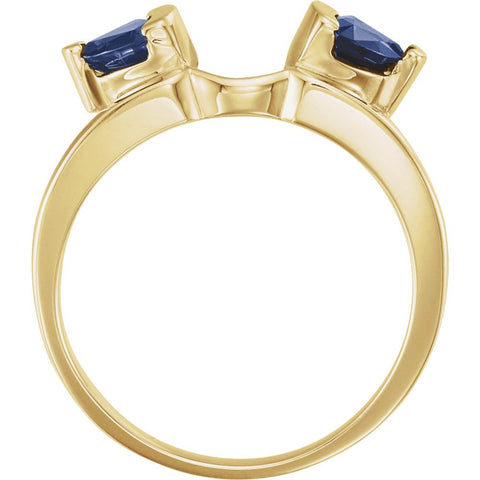 14k Yellow Gold Sapphire Wrap-Style Ring Enhancer , Size 6