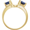 14k Yellow Gold Sapphire Wrap-Style Ring Enhancer , Size 6