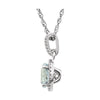14k White Gold Aquamarine & 1/10 CTW Diamond 18" Necklace